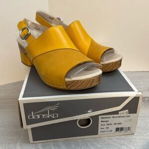 Dansko Madalyn Mango Calf Leather Nubuck Women's 8.5-9 US 39 EUR Open Toe New
